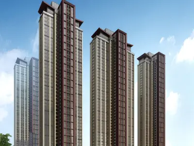 3Dmax fashion city commercial square building 21 3D model