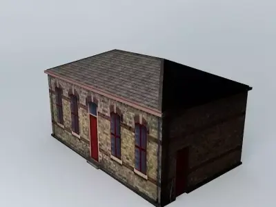 Eco Rail Platform Building Dummy! Old Steam Days Free 3D model purchase