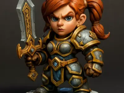 Dwarf woman from the game World of Warcraft 3D print model