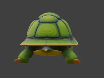Cartoon Turtle Stylized Game-Ready 3D Model with PBR Textures Low-poly 3D model