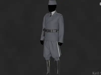 Military Outfit Male Marvelous designer Clo3d OBJ mtl FBX ZPRJ 3D model