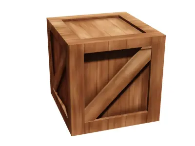 Wooden Crate Free low-poly 3D model shop
