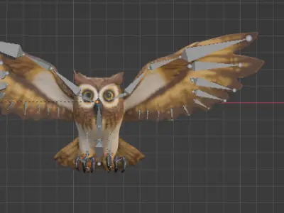 cute owl Low-poly 3D model