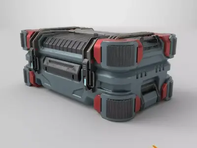 Spacecraft design box Low-poly 3D model