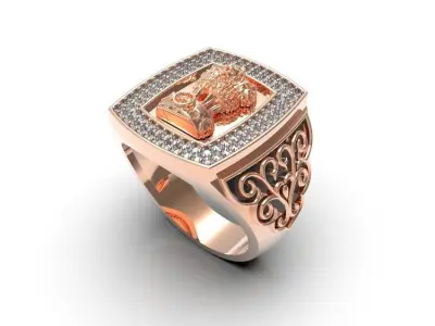 0101 - Gents Ashok Stambh Ring 3D print model