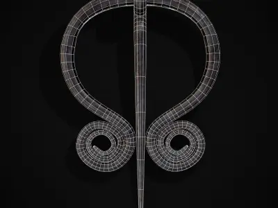 Medieval Hand Forged Iron Brooch Low-poly 3D model
