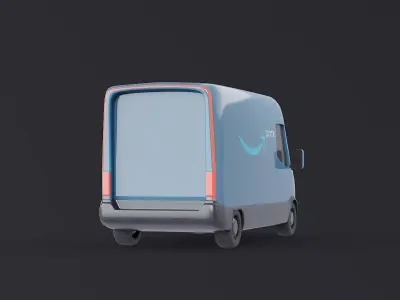 Amazon Delivery Van Minimalistic Low-poly 3D model