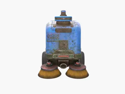 Rusty Street Sweeper Bot 3D model