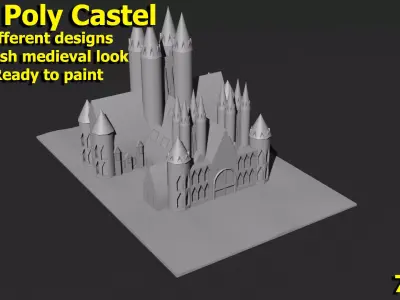 Low Poly Castle 7  Low-poly 3D model