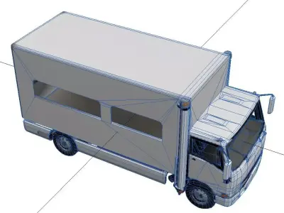 Isuzu NPR Box Truck Low Poly Cargo Delivery Vehicle Low-poly 3D model