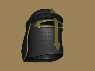 Arab Sugarloaf Helmet - Medieval Character Design Low-poly 3D model
