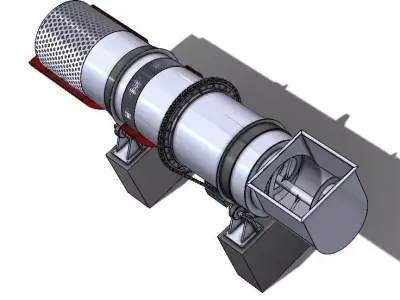 NUT POLISHING DRUM FOR PALM OIL MILL 3D model