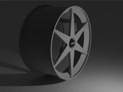 Rays Center lock Wheels Free low-poly 3D model