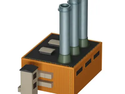 Industrial facility Factory Workshop Industrial pipes 3D model