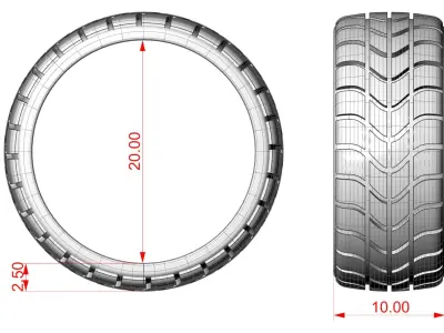 Car tires ring protector version 1 3D print model purchase