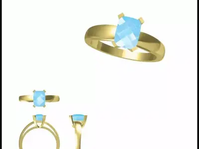 JCD Format Antique color stone rings cad color stone ring 3D print model