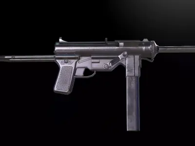 M3 Grease Submachine Gun Low-poly 3D model