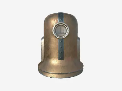 Old Diving Helmet C02 Bronze - Character Design Fashion Low-poly 3D model