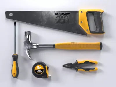 Basic Tools Prop Pack  Low-poly 3D model