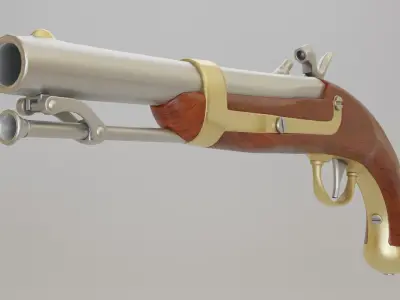 US Model 1842 Percussion - PBR Low-poly 3D model