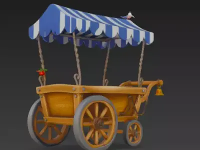 Pixar-Style 3D Cartoon Cart Model 3D model