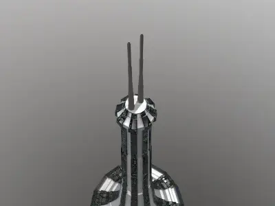 Sci-Fi Building 1 - Tower Low-poly 3D model