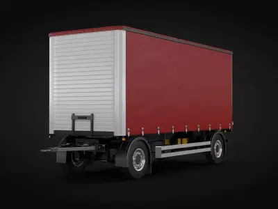 Tautliner 2 Axle Trailer 3D model