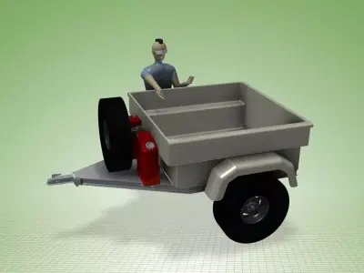 Jeep Trailer Off-Road  Free 3D model