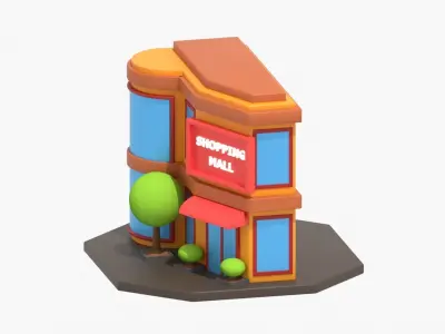 Shopping Mall 3D Illustration 3D model