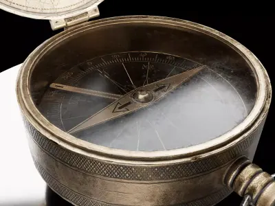 Direction Compass Low-poly 3D model