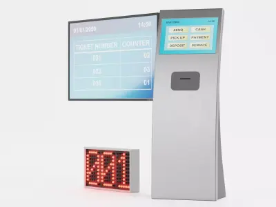 Queue Management System Low-poly 3D model
