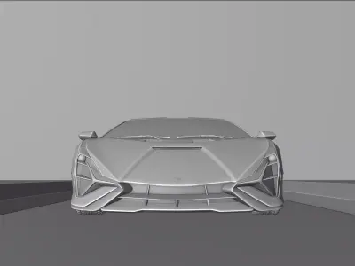 Supercar scene 3D model