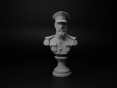 WW1 Ottoman Soldier Bust Chess 3D print model