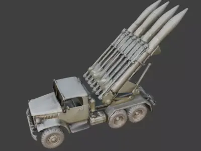 WWII Rocket Launcher Vehicle Model Low-poly 3D model