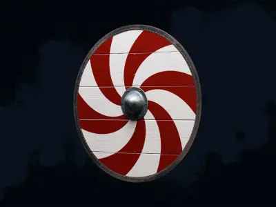 Viking shield 2 - Freshforged Low-poly 3D model