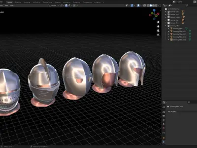 BASE HELMET MODELS 1-5 Low-poly 3D model