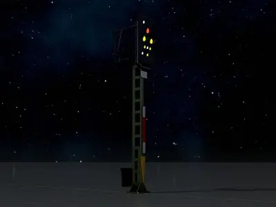 KS Railway Signal Post 4500mm Version-6 Low-poly 3D model