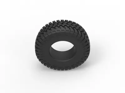 Trophy truck tire Scale 1 to 10 3D print model