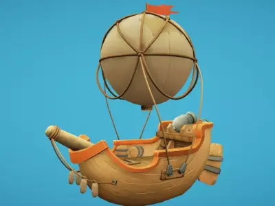 Balloon Boat Free low-poly 3D model purchase