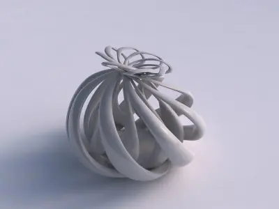 Vase double twisted wide bottom with suqeezed top part squeez... 3D print model