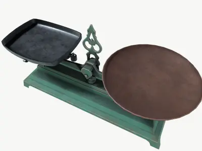 Beam balance scale Low-poly 3D model