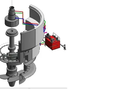Details of embeddment for a 6m Dia Kaplan Turbine 3D model