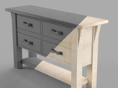modeling and rendering drawer Low-poly 3D model