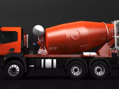 Iveco Stralis X-Way Concrete Mixer Short 3D model