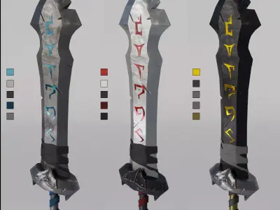 Stylized Rune Swords Low-poly 3D model purchase