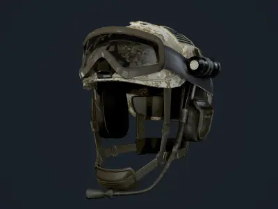 Military Helmet 02 Game Ready Low-poly 3D model