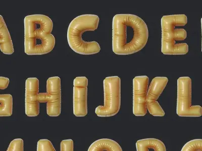 Cute soft alphabet  3D model