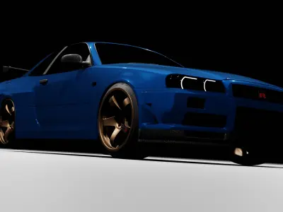 Nissan GTR R34 Skyline Ready For Unity Free 3D model