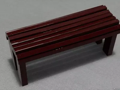 CITY Street Bench Wood SoftField Low-poly Free low-poly 3D model