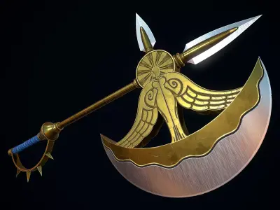 Divine axe Rhitta Free low-poly 3D model